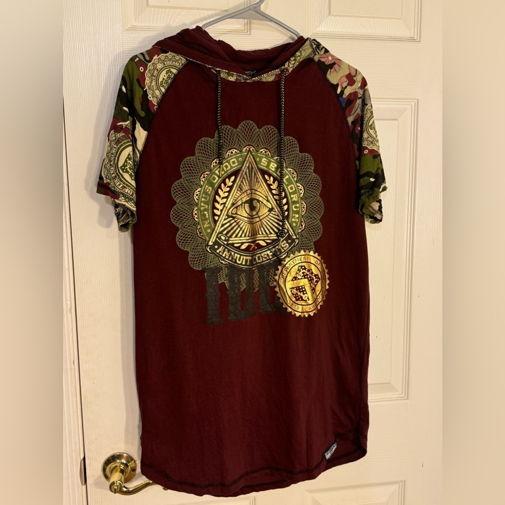 SWITCH Tee Shirt Hoodie MONEY‎ Metallic NOVUS ORDO SECLORUM SZ M
